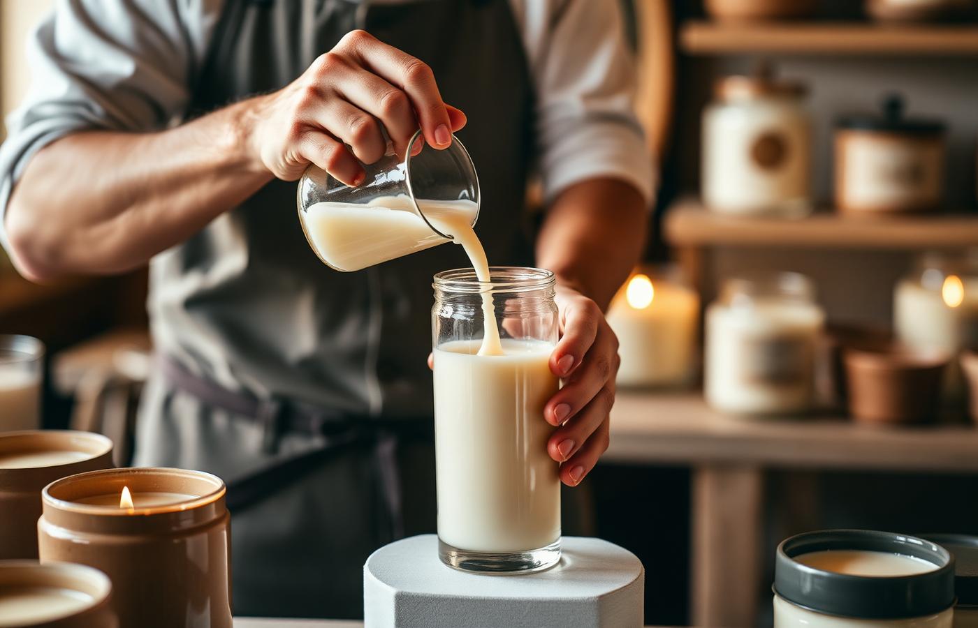 Ręczna produkcja świec sojowych w pracowni
